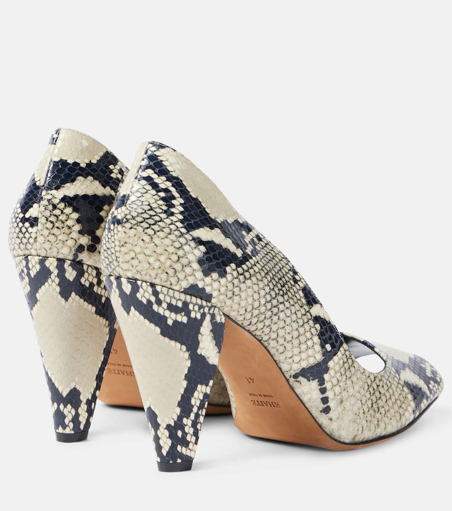 Khaite Cedar snake-effect leather pumps
