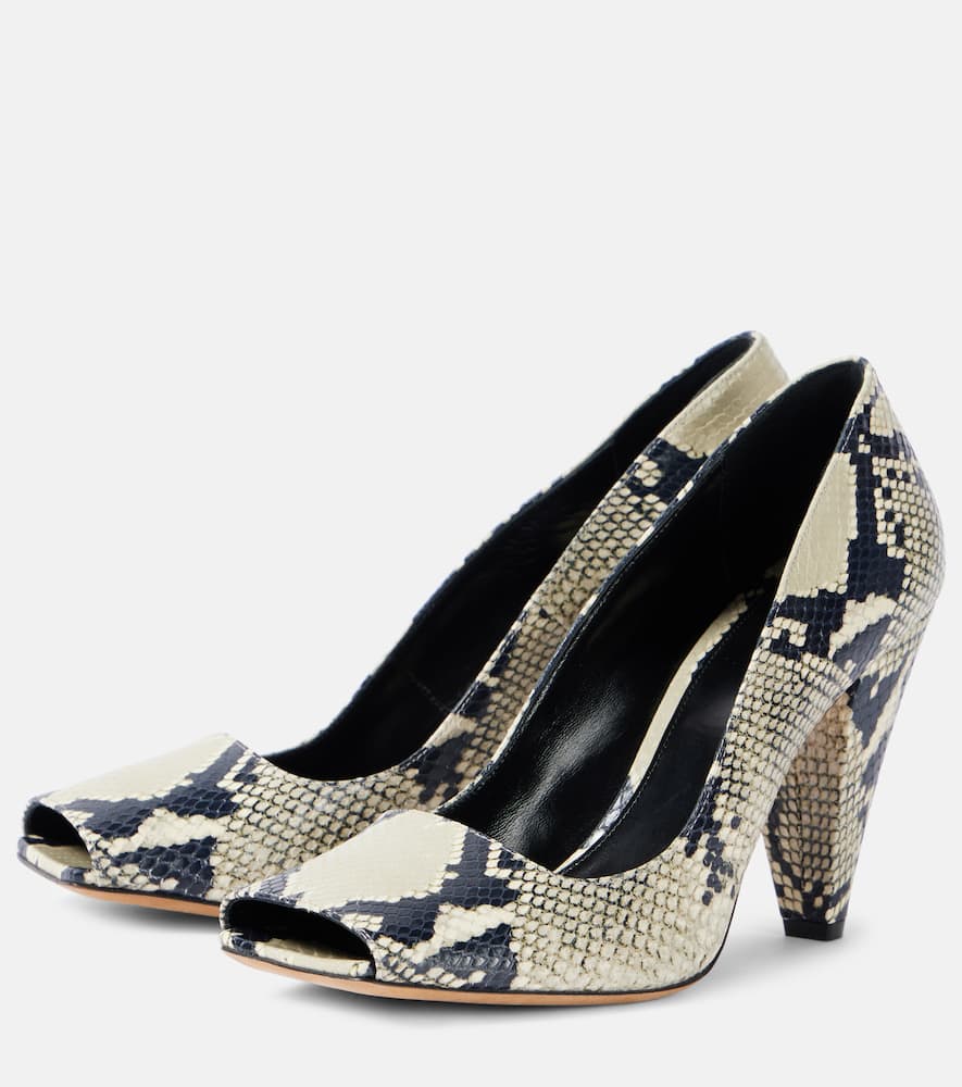 Khaite Cedar snake-effect leather pumps