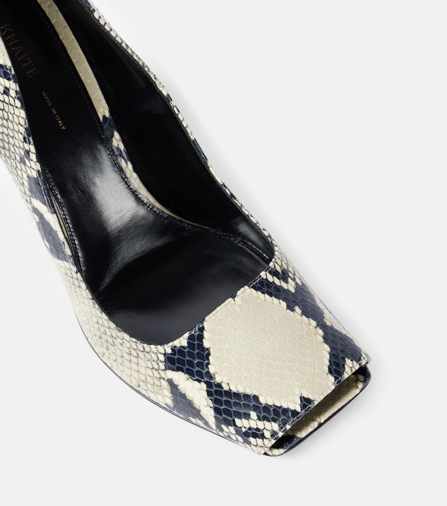 Khaite Cedar snake-effect leather pumps