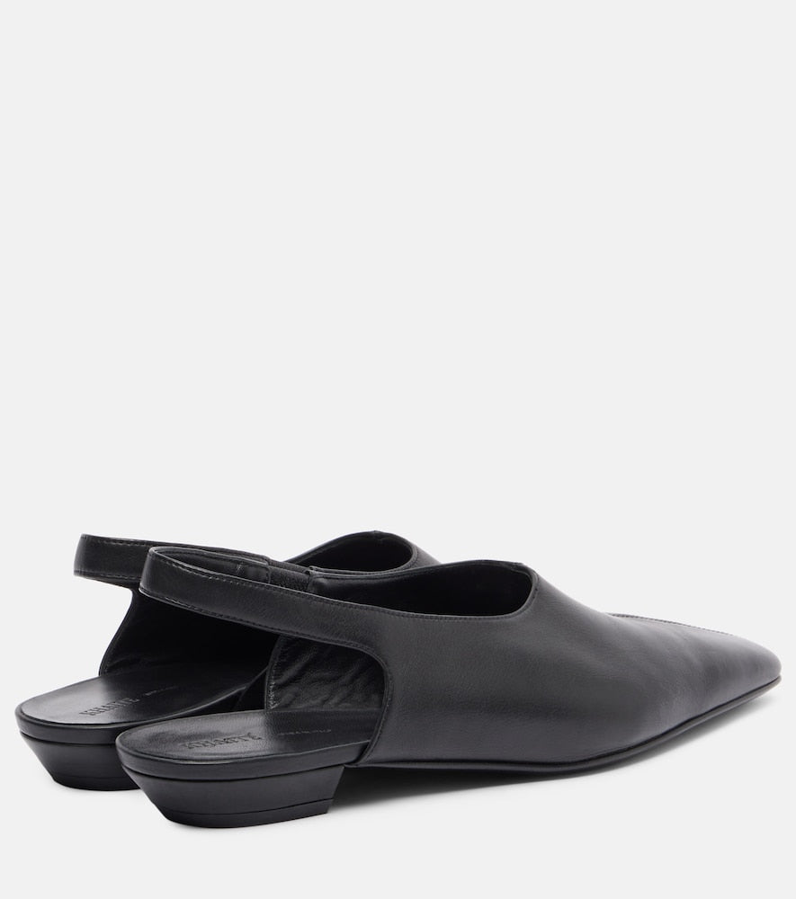 Khaite Celia leather slingback flats