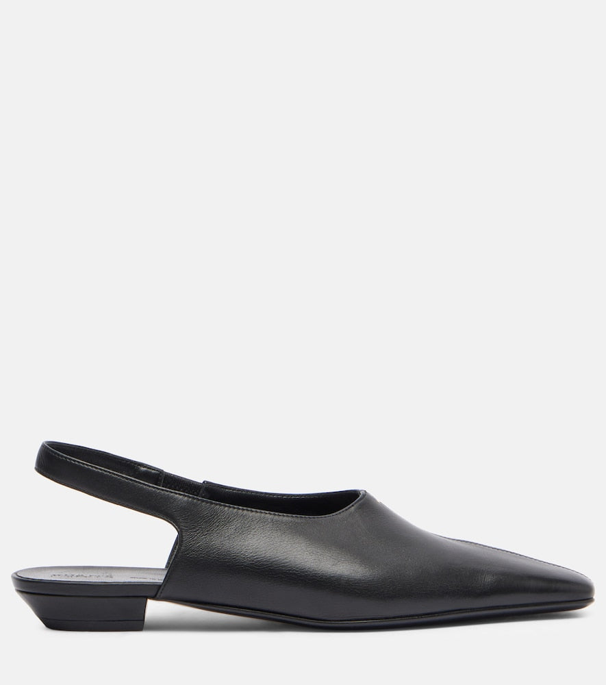 Khaite Celia leather slingback flats