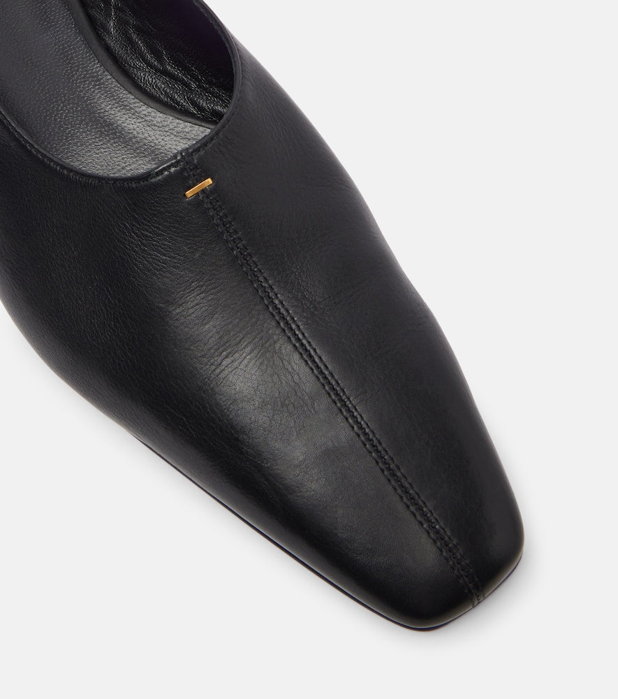 Khaite Celia leather slingback flats