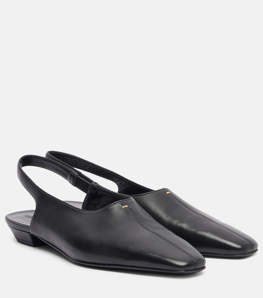 Khaite Celia leather slingback flats