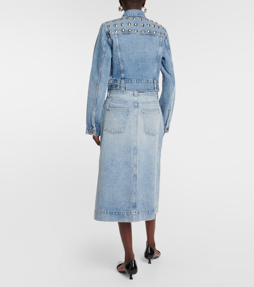 Khaite Charlene denim midi skirt