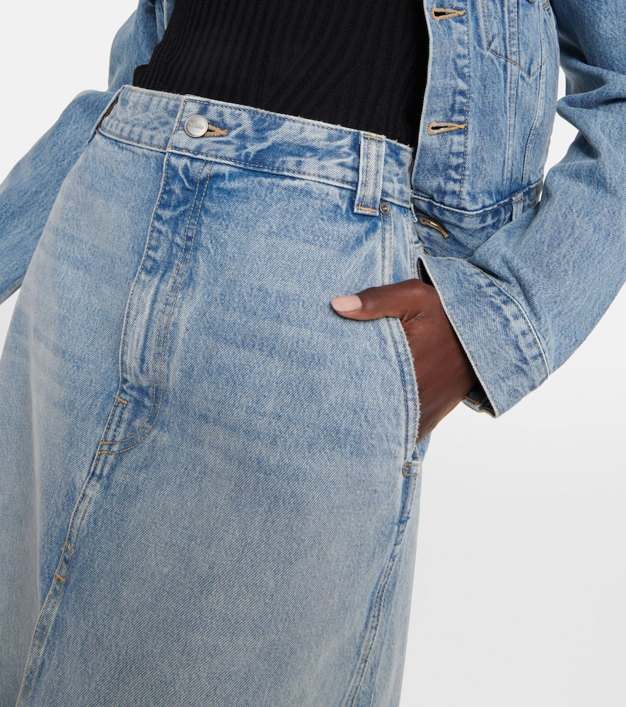 Khaite Charlene denim midi skirt