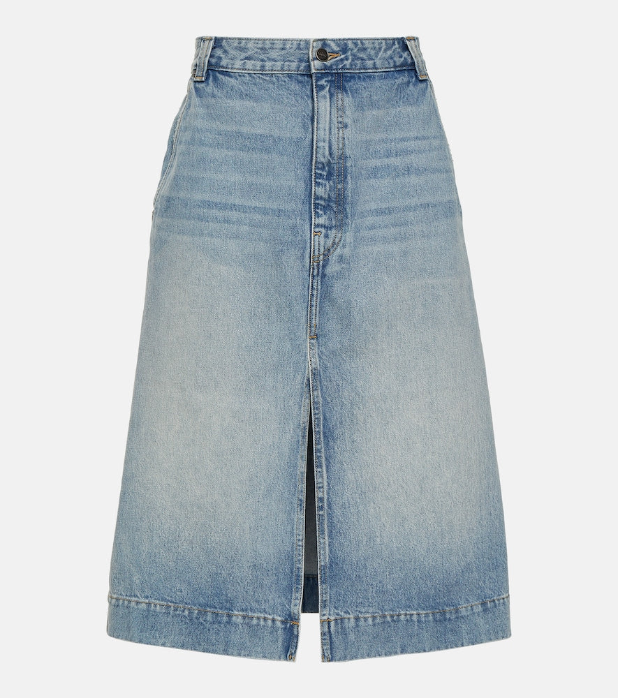 Khaite Charlene denim midi skirt - Khaite Charlene 牛仔中长半身裙