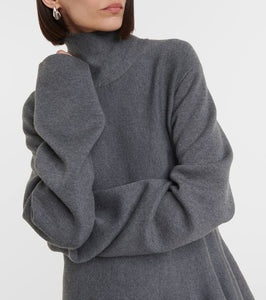 Khaite Clarice turtleneck wool-blend minidress