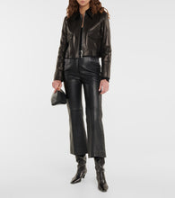 Khaite Cordelia leather crop jacket