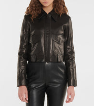 Khaite Cordelia leather crop jacket