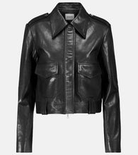 Khaite Cordelia leather crop jacket - Khaite Cordelia 皮革短款夹克