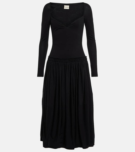 Khaite Cotton jersey midi dress