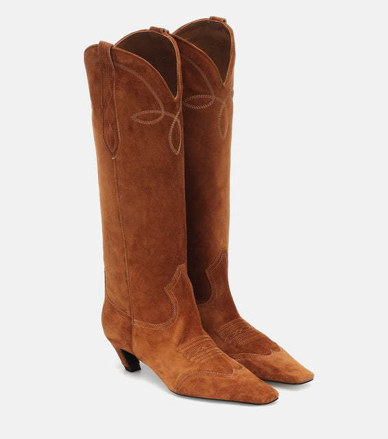 Khaite Dallas suede Western boots