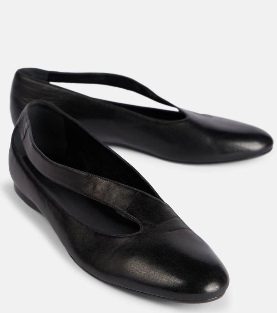 Khaite Diana cutout leather ballet flats