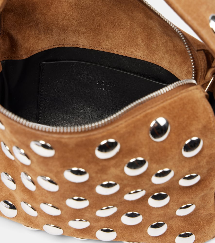 Khaite Elena Small studded suede shoulder bag