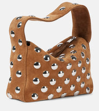 Khaite Elena Small studded suede shoulder bag