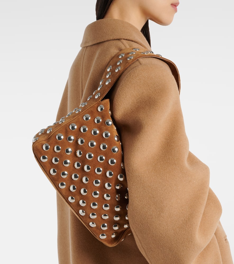Khaite Elena studded suede shoulder bag