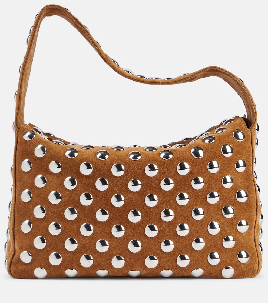 Khaite Elena studded suede shoulder bag. Shop Khaite Shoulder Bags for women now.