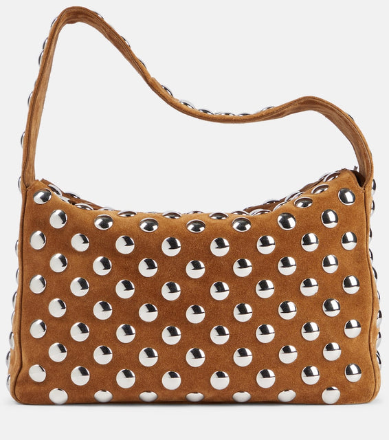 Khaite Elena studded suede shoulder bag. Shop Khaite Shoulder Bags for women now.