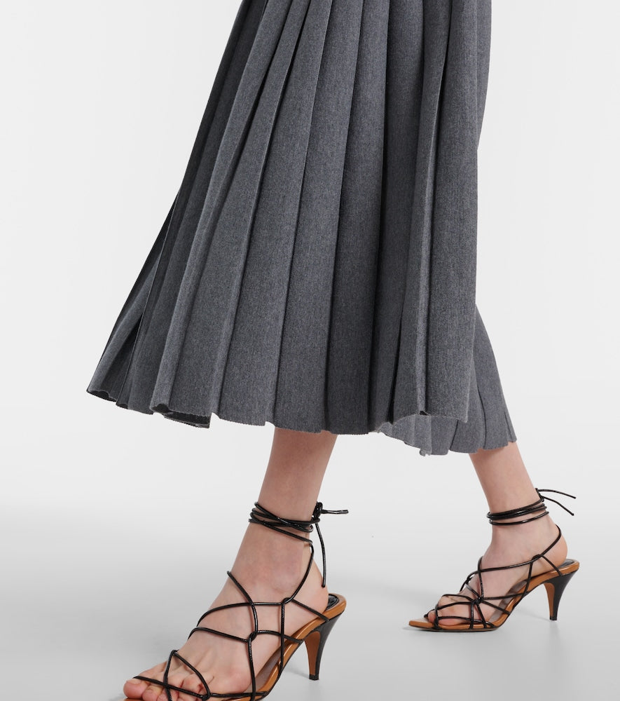 Khaite Elio pleated wool midi dress