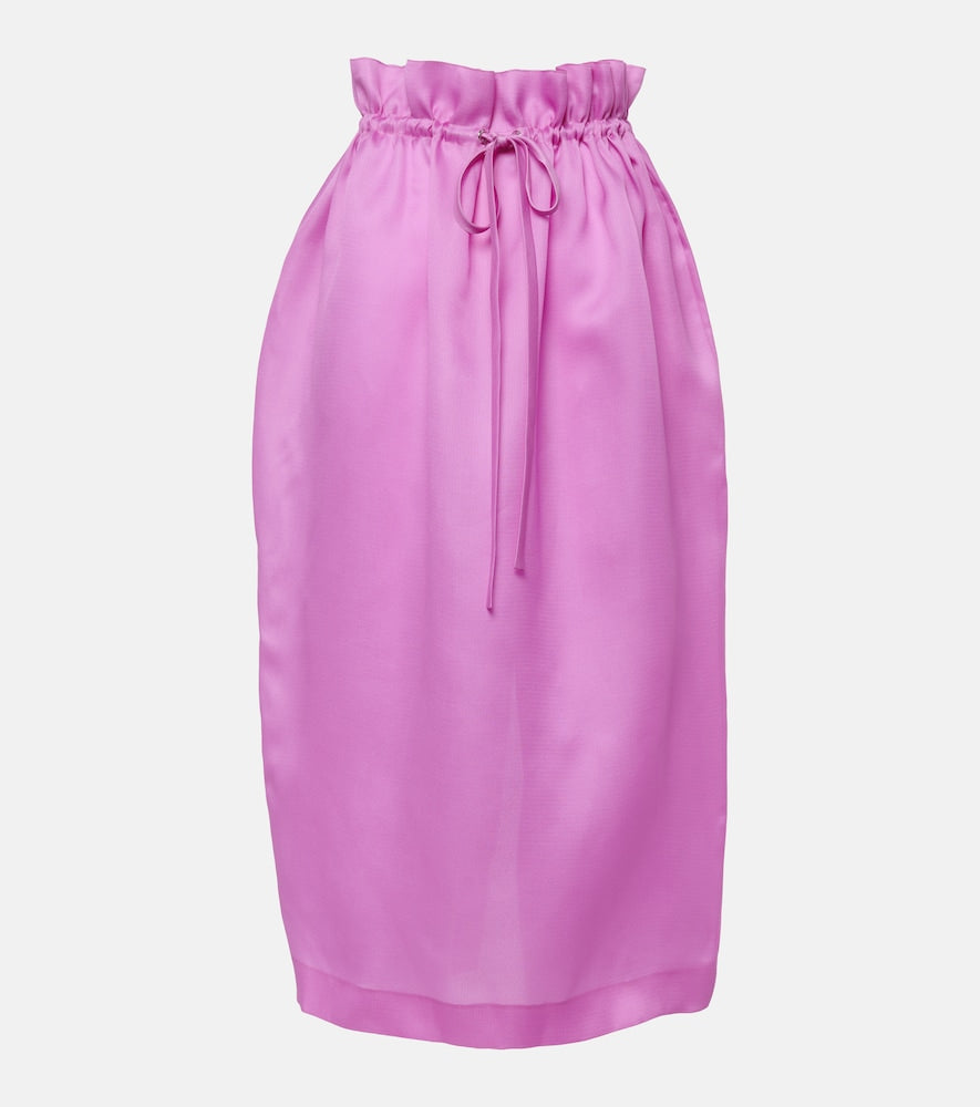 Khaite Ember silk gazar midi skirt - Khaite Ember 真丝加扎尔中长半身裙