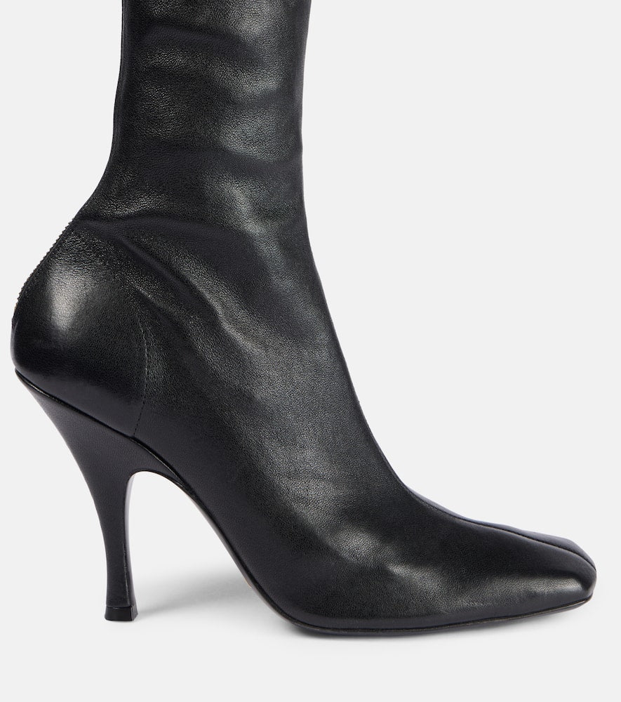 Khaite Eva 100 leather over-the-knee boots