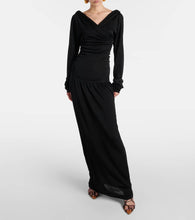 Khaite Fable draped shirred maxi dress