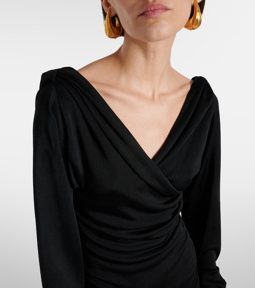 Khaite Fable draped shirred maxi dress