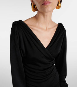 Khaite Fable draped shirred maxi dress
