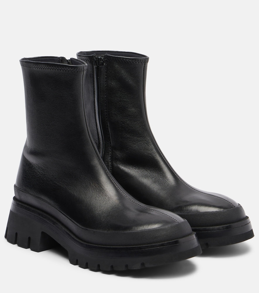 Khaite Fallon 35 leather ankle boots