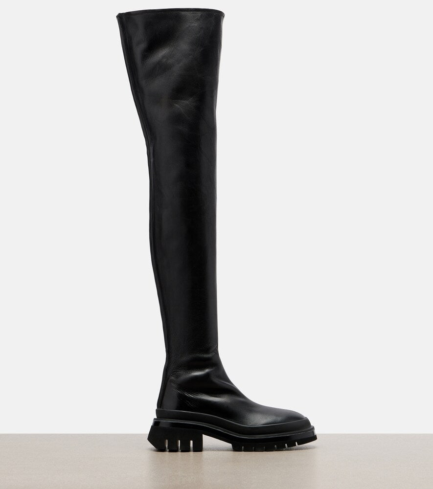 Khaite Fallon leather over-the-knee boots