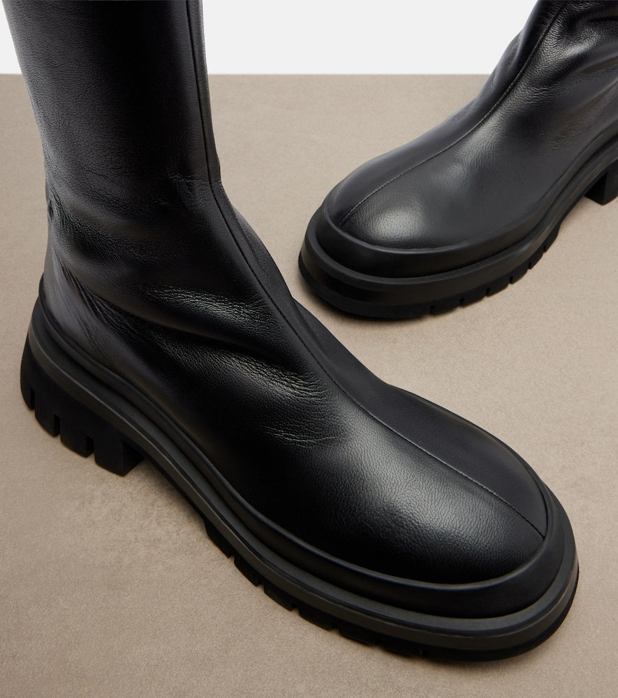 Khaite Fallon leather over-the-knee boots