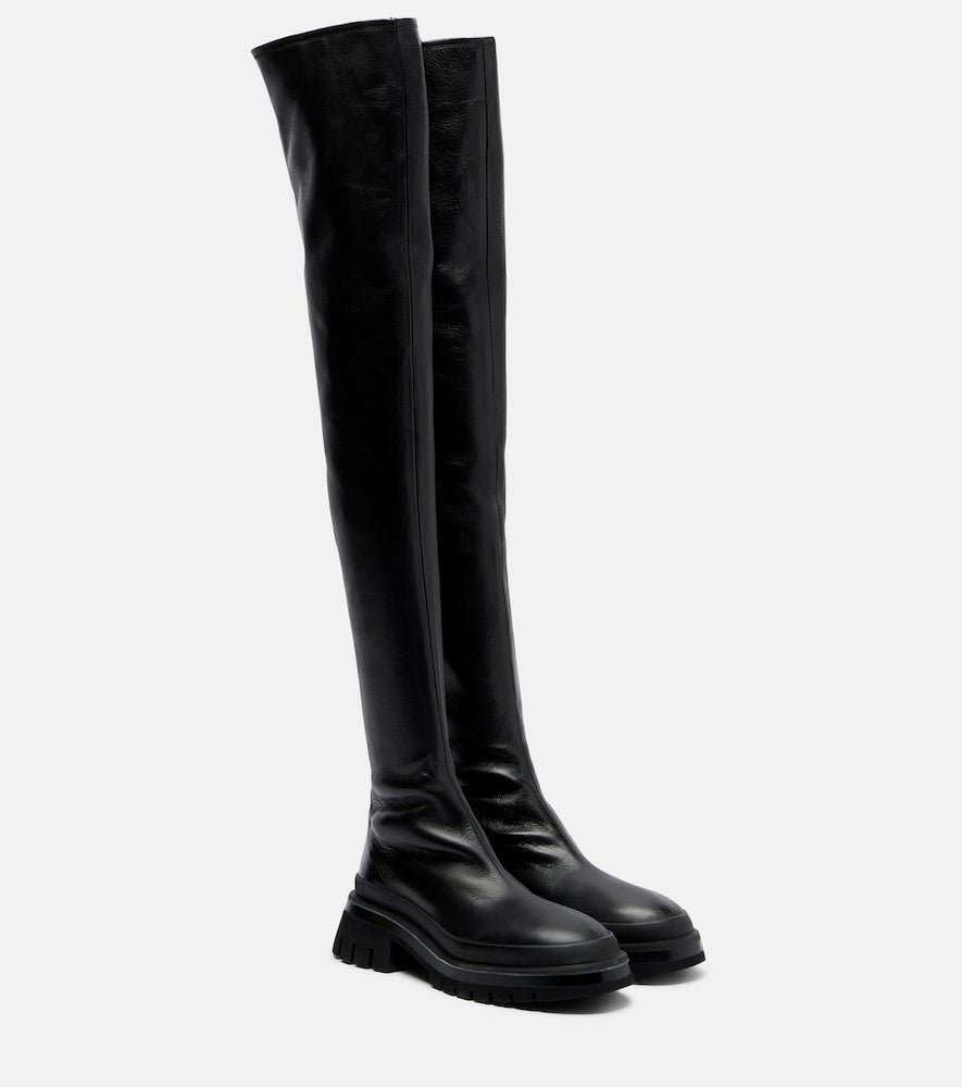 Khaite Fallon leather over-the-knee boots