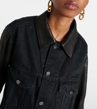 Khaite Grizzo leather-trimmed denim jacket