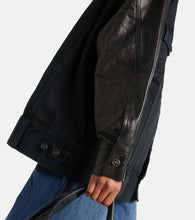 Khaite Grizzo leather-trimmed denim jacket