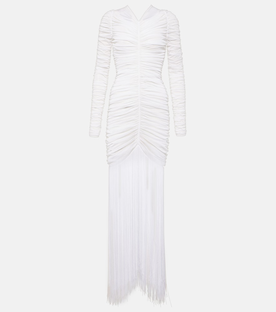 Khaite Guisa fringed shirred silk-blend gown. Khaite Guisa 流苏褶皱真丝混纺礼服