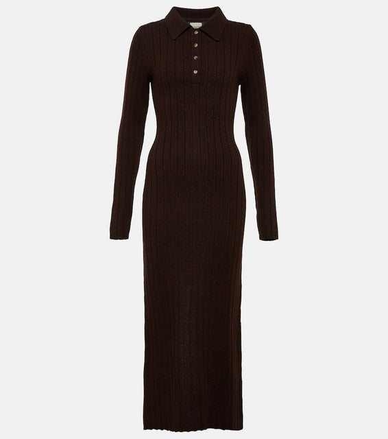 Khaite Hans ribbed-knit cashmere maxi dress