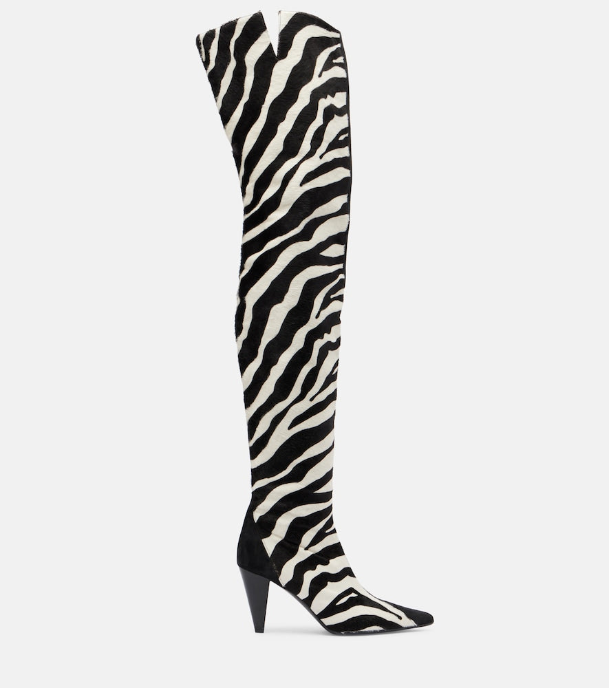 Khaite Harvey 85 calf hair over-the-knee boots