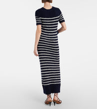 Khaite Helen striped silk and cashmere midi dress