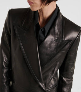 Khaite Jacobson leather blazer