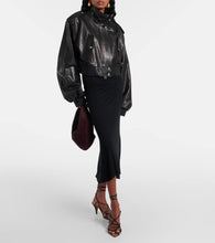 Khaite Kember cropped leather bomber jacket