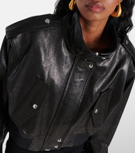 Khaite Kember cropped leather bomber jacket