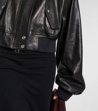 Khaite Kember cropped leather bomber jacket