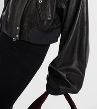 Khaite Kember cropped leather bomber jacket