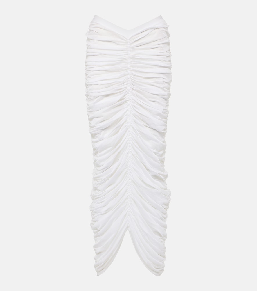 Khaite Laure ruched silk-blend maxi skirt - Khaite Laure 褶饰真丝混纺超长半身裙