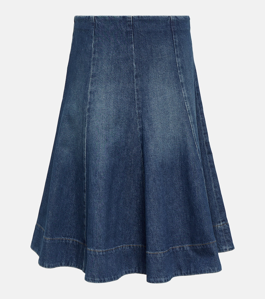 Khaite Lennox denim midi skirt - Khaite Lennox 牛仔中长半身裙