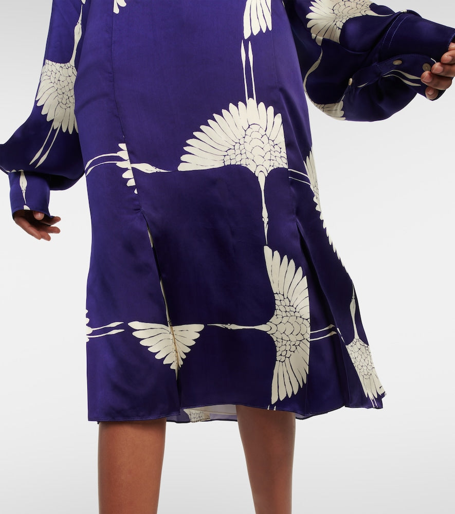 Khaite Levy printed twill midi skirt