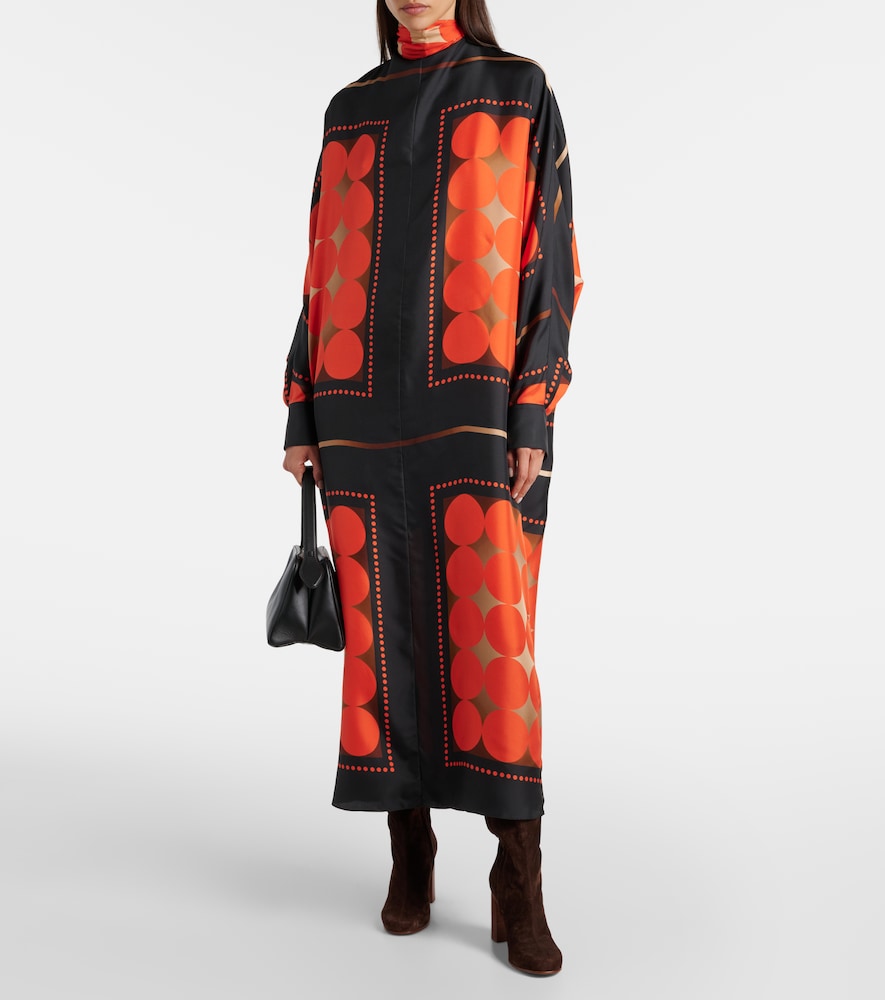 Khaite Lexi printed satin maxi dress