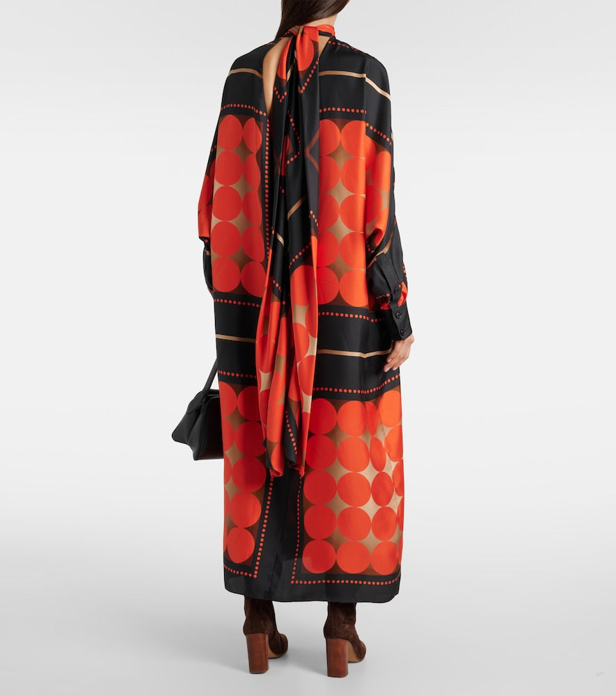 Khaite Lexi printed satin maxi dress