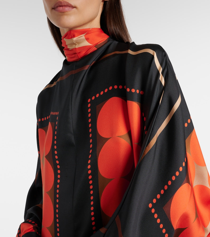 Khaite Lexi printed satin maxi dress