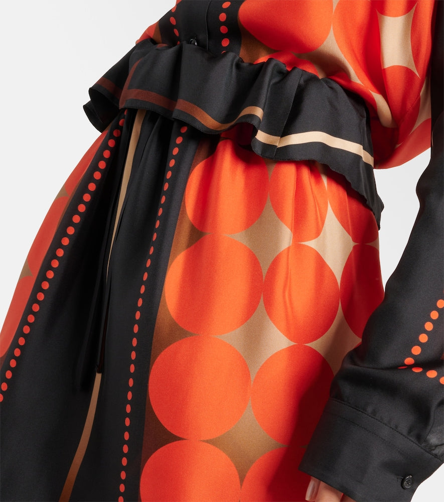Khaite Lilila printed silk maxi skirt
